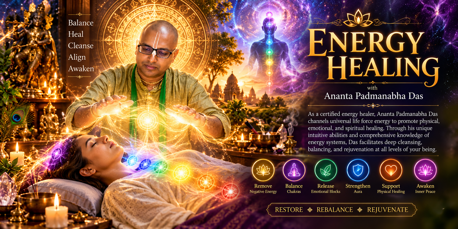 Energy healing session illustration