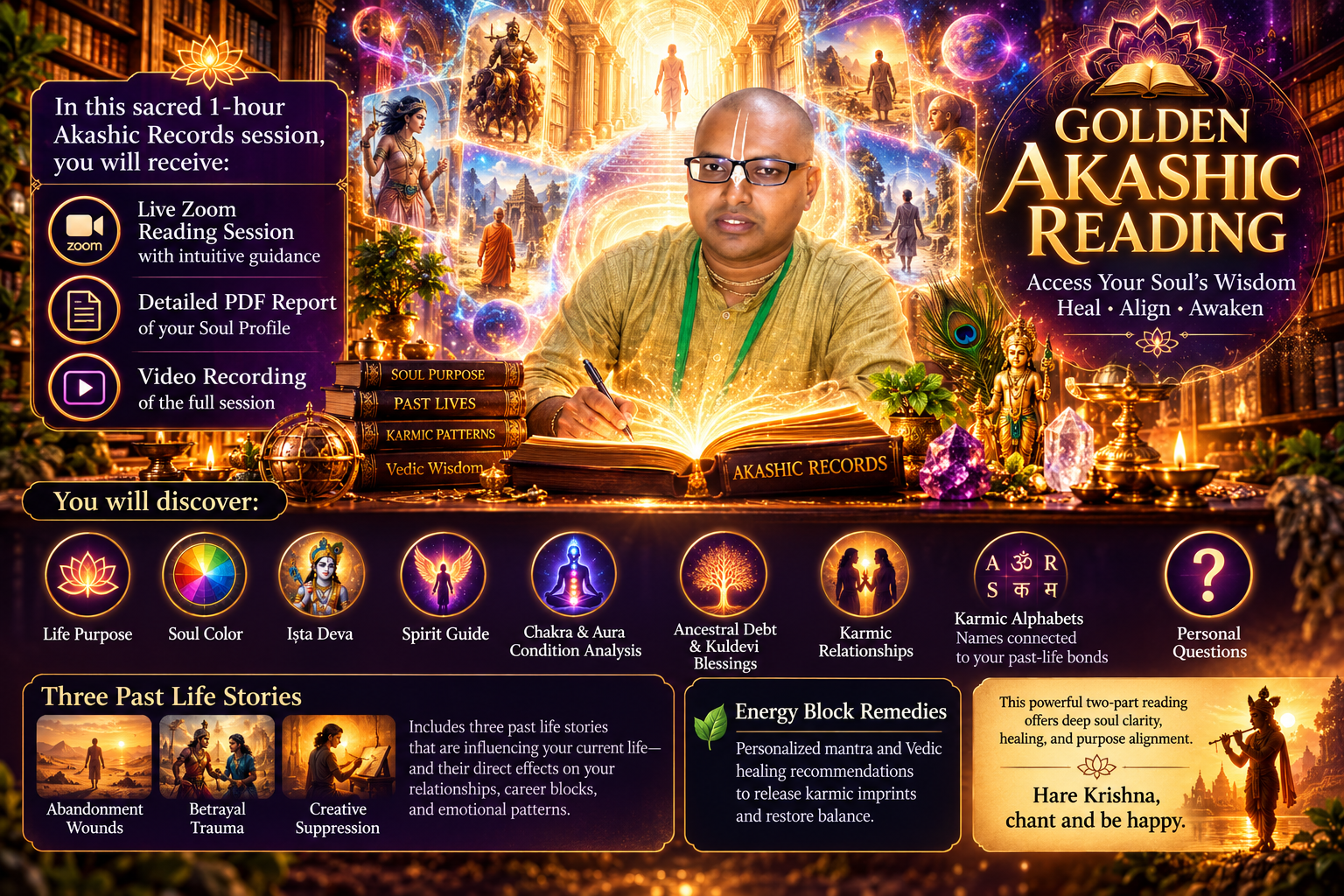 Golden Akashic Reading illustration